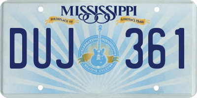 MS license plate DUJ361