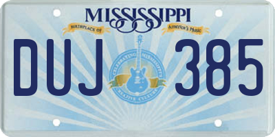 MS license plate DUJ385