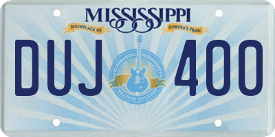 MS license plate DUJ400