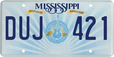 MS license plate DUJ421