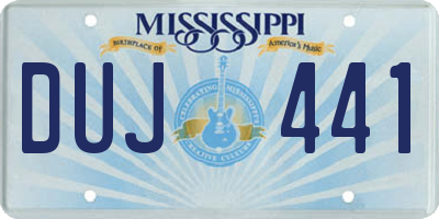 MS license plate DUJ441