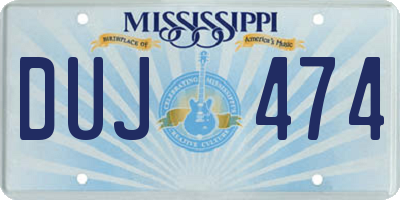 MS license plate DUJ474