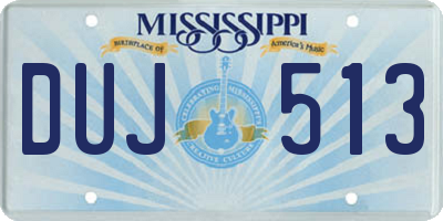 MS license plate DUJ513