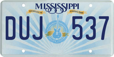 MS license plate DUJ537