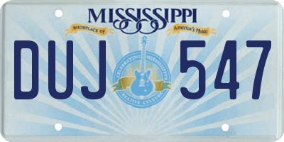 MS license plate DUJ547