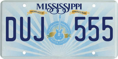 MS license plate DUJ555