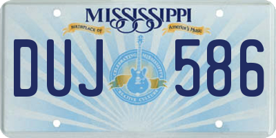 MS license plate DUJ586