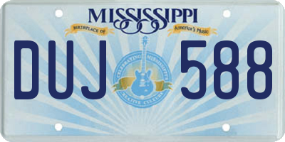MS license plate DUJ588