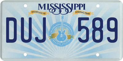 MS license plate DUJ589