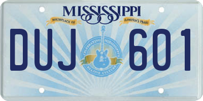 MS license plate DUJ601