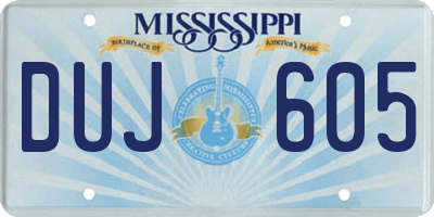 MS license plate DUJ605