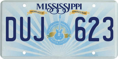 MS license plate DUJ623