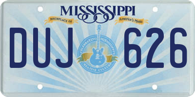 MS license plate DUJ626