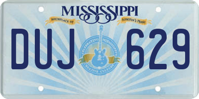 MS license plate DUJ629