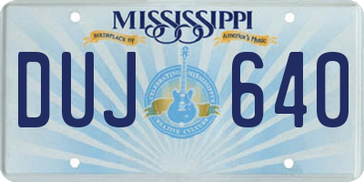 MS license plate DUJ640