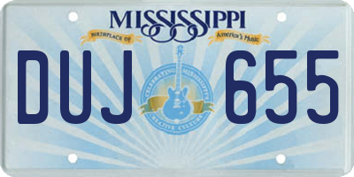 MS license plate DUJ655