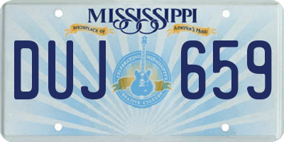 MS license plate DUJ659