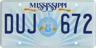 MS license plate DUJ672