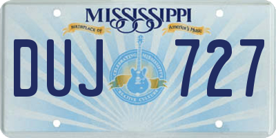 MS license plate DUJ727
