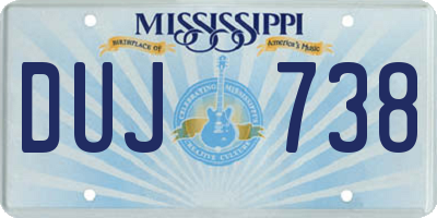 MS license plate DUJ738