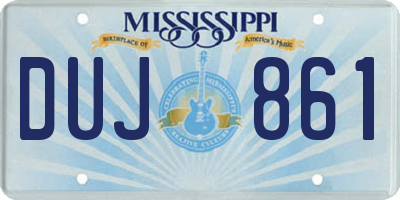 MS license plate DUJ861