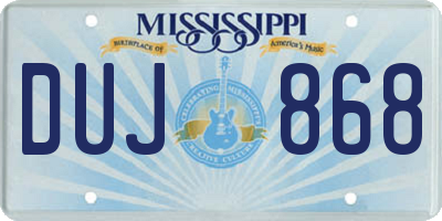 MS license plate DUJ868