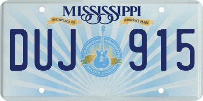 MS license plate DUJ915