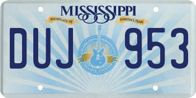 MS license plate DUJ953