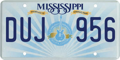 MS license plate DUJ956