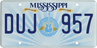 MS license plate DUJ957