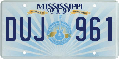 MS license plate DUJ961