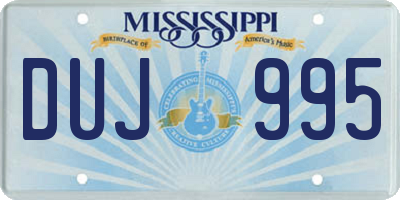 MS license plate DUJ995