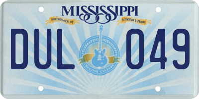 MS license plate DUL049