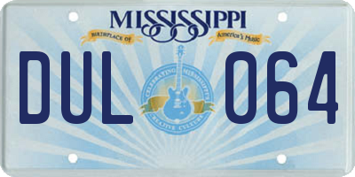 MS license plate DUL064