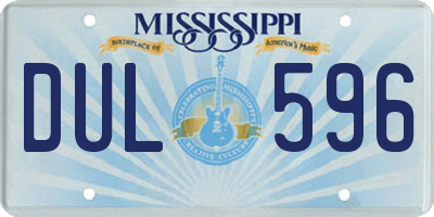 MS license plate DUL596