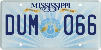 MS license plate DUM066
