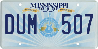MS license plate DUM507
