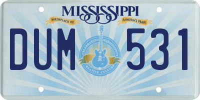 MS license plate DUM531