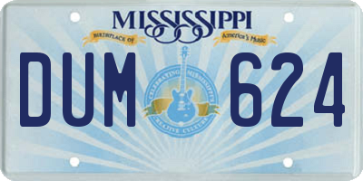 MS license plate DUM624