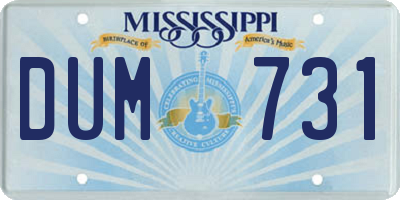 MS license plate DUM731