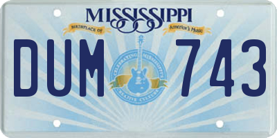 MS license plate DUM743
