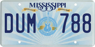MS license plate DUM788