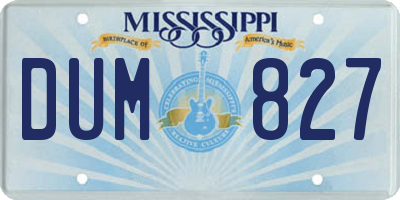 MS license plate DUM827