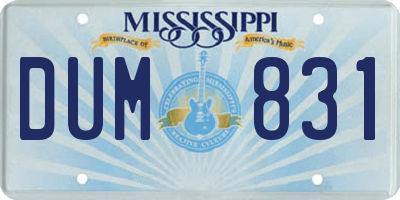 MS license plate DUM831