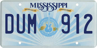 MS license plate DUM912