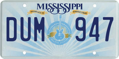 MS license plate DUM947