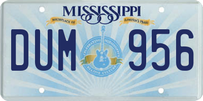 MS license plate DUM956