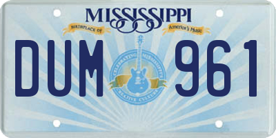 MS license plate DUM961