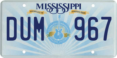 MS license plate DUM967