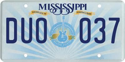 MS license plate DUO037